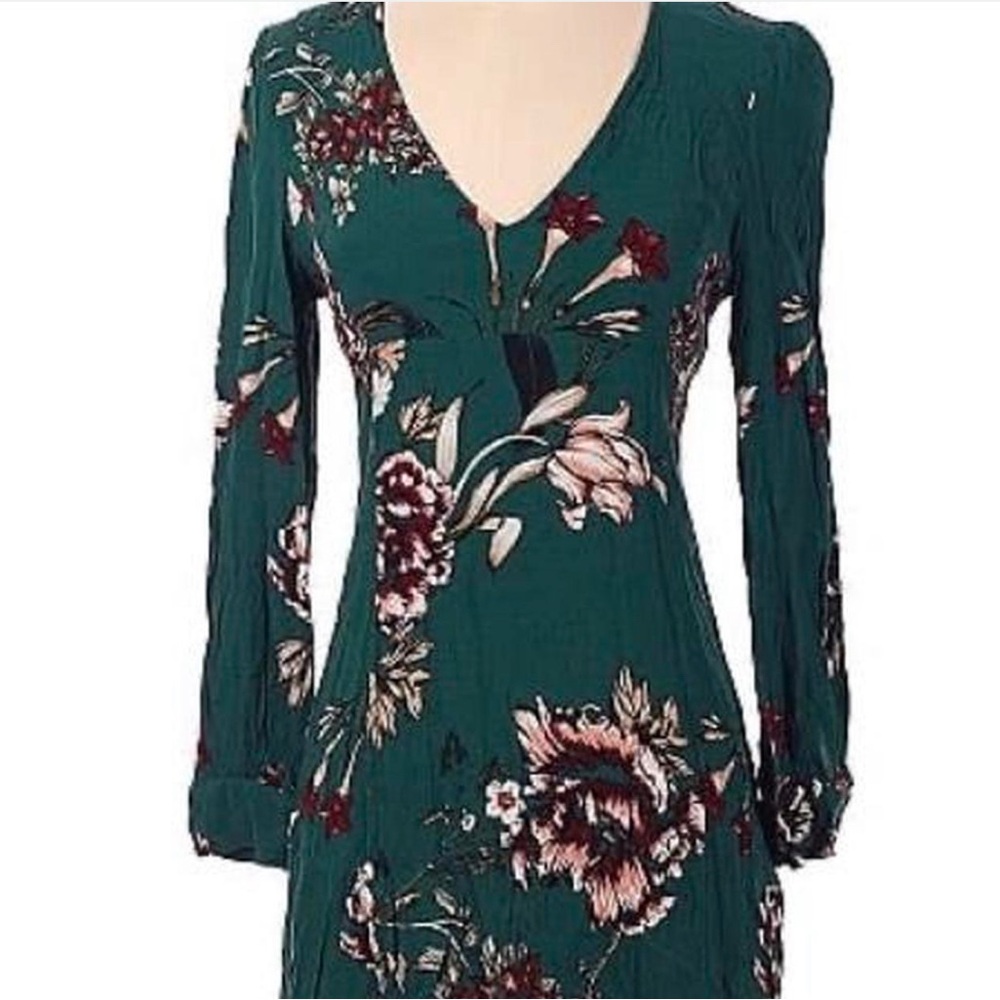 Leith Floral Green Mini Dress